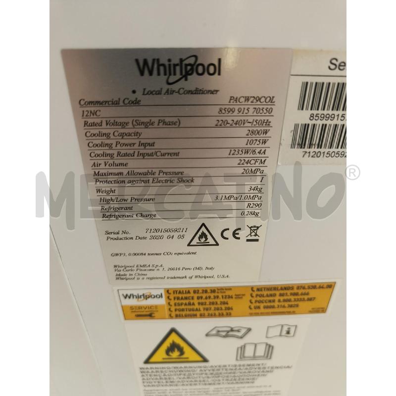 CONDIZIONATORE PORTATILE WHIRLPOOL MOD. K-D13V | Mercatino dell'Usato Ciampino 4
