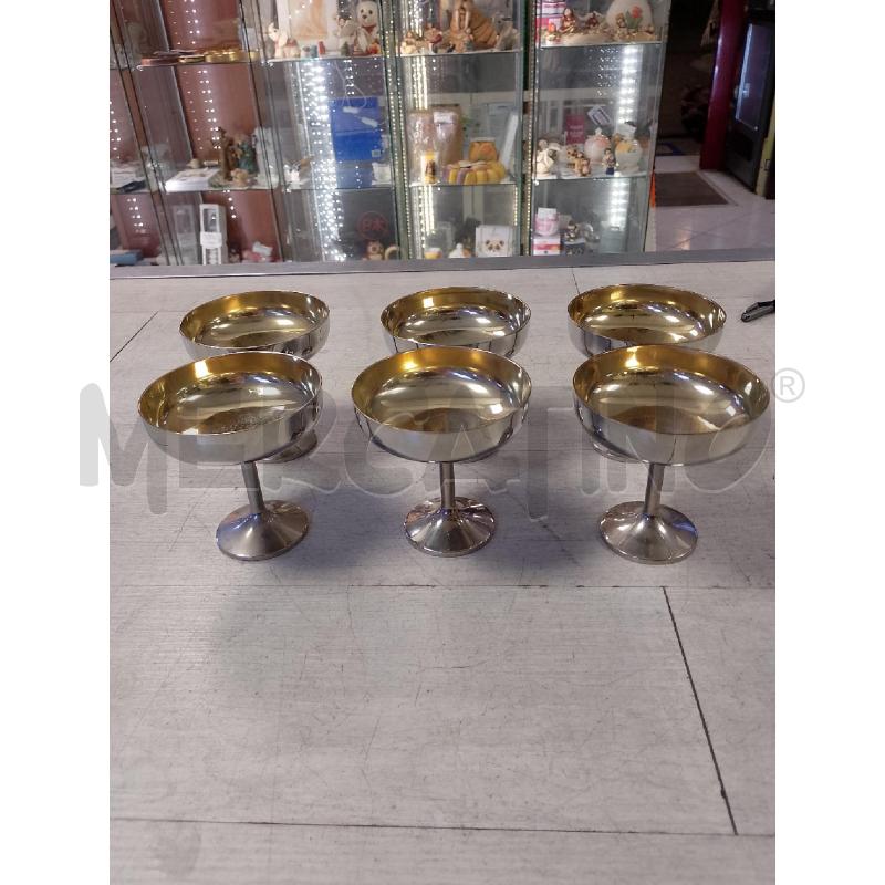 COPPETTE PZ. 6 METALLO ARG.ORO  | Mercatino dell'Usato Ciampino 1