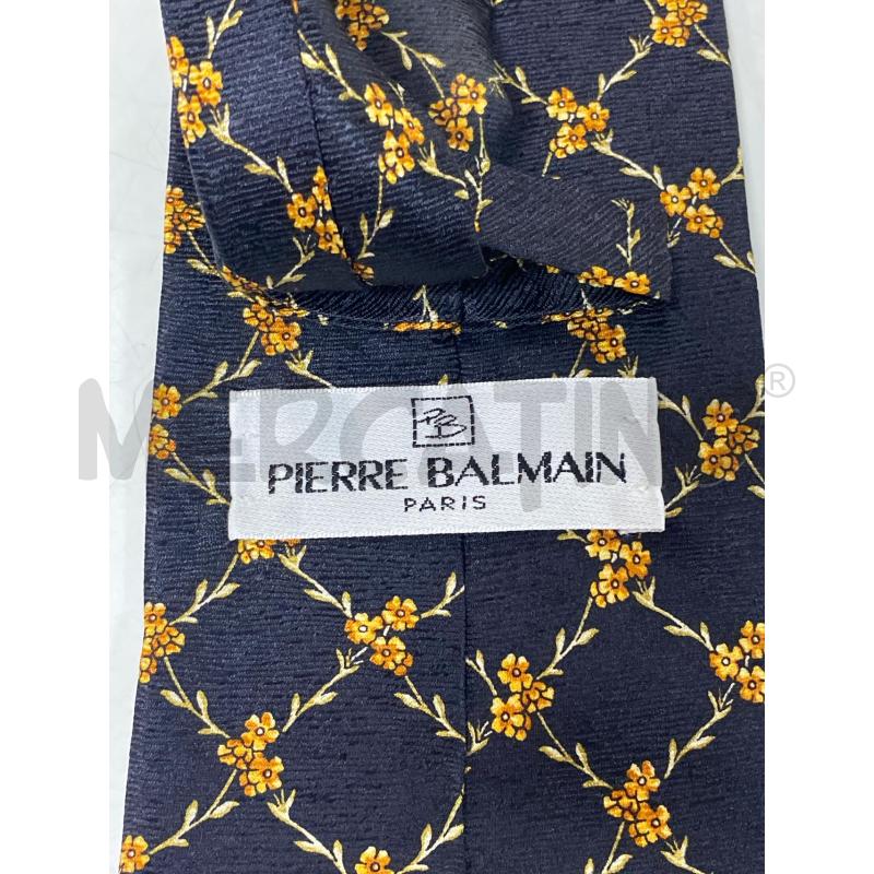 CRAVATTA PIERRE BALMAIN BLU FIORI GIALLI | Mercatino dell'Usato Ciampino 2