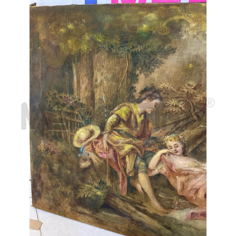 DIPINTO SU TELA SCENA GALANTE CON GREGE EPOCA | Mercatino dell'Usato Ciampino 2