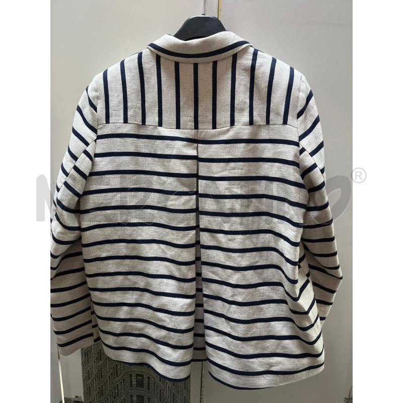 GIACCA DONNA SEMICOUTURE BEIGE RIGHE BLU | Mercatino dell'Usato Ciampino 2