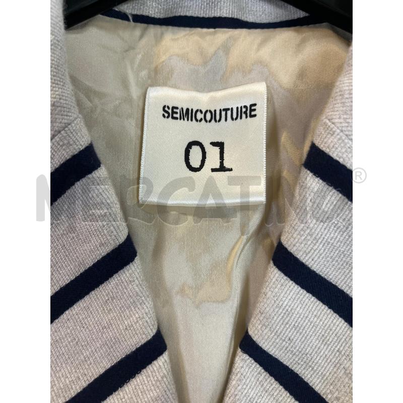 GIACCA DONNA SEMICOUTURE BEIGE RIGHE BLU | Mercatino dell'Usato Ciampino 3