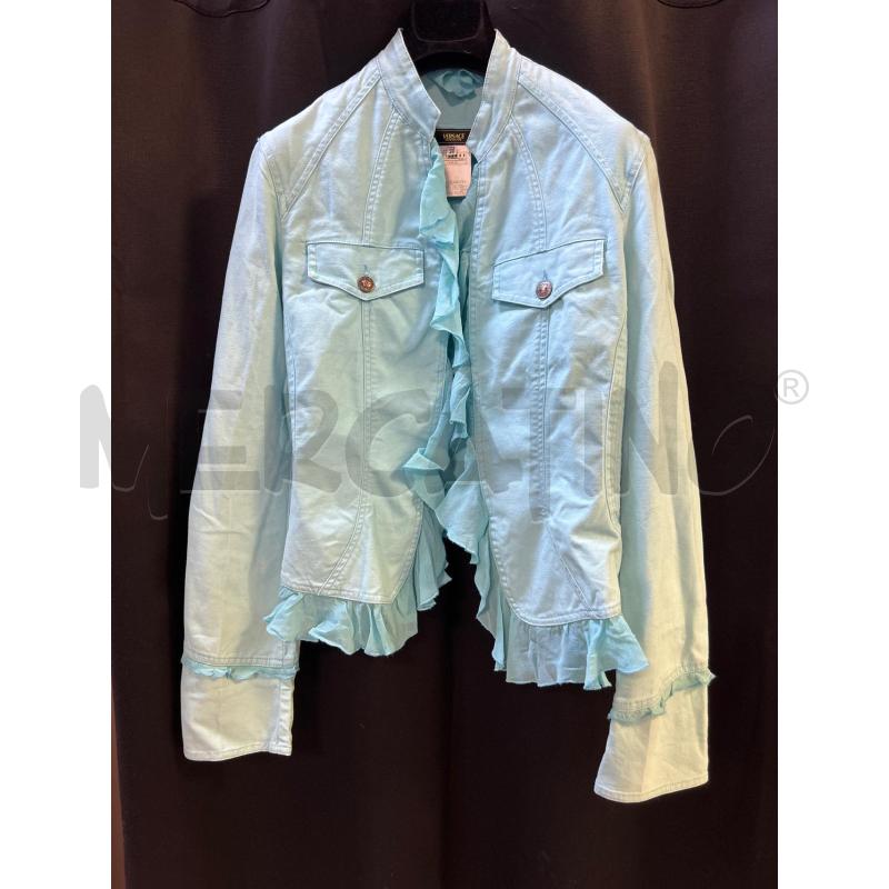 GIACCA DONNA VERSACE JEANS COUTURE CELESTE  | Mercatino dell'Usato Ciampino 1