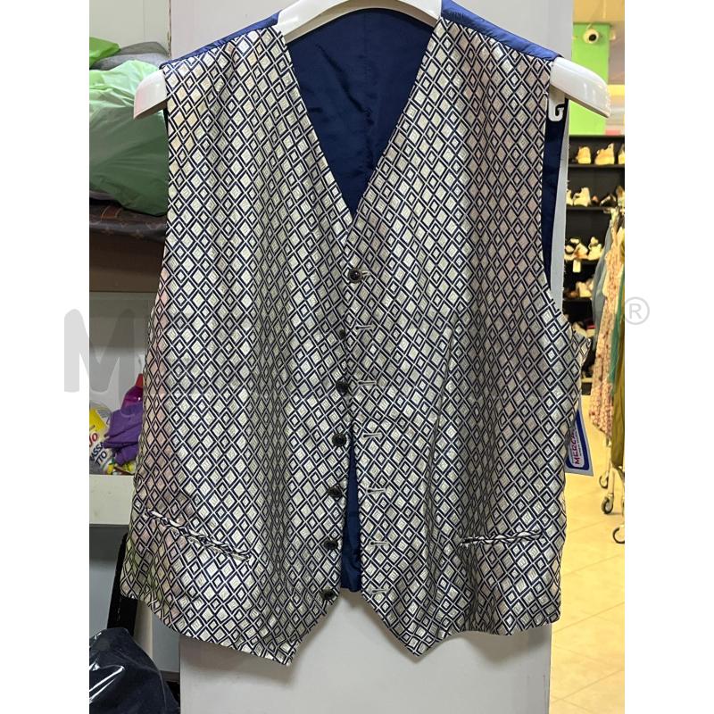 GILET DONNA CARLO PIGNATELLI BLU DAVANTI BEIGE ROMBI | Mercatino dell'Usato Ciampino 1