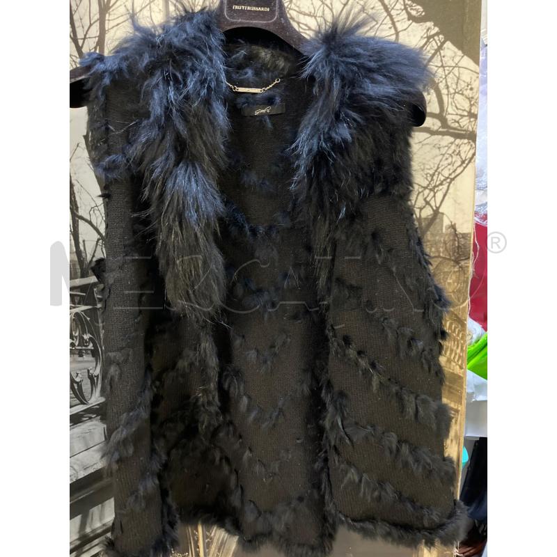 GILET DONNA GISEL LANA E LAPIN NERO  | Mercatino dell'Usato Ciampino 1