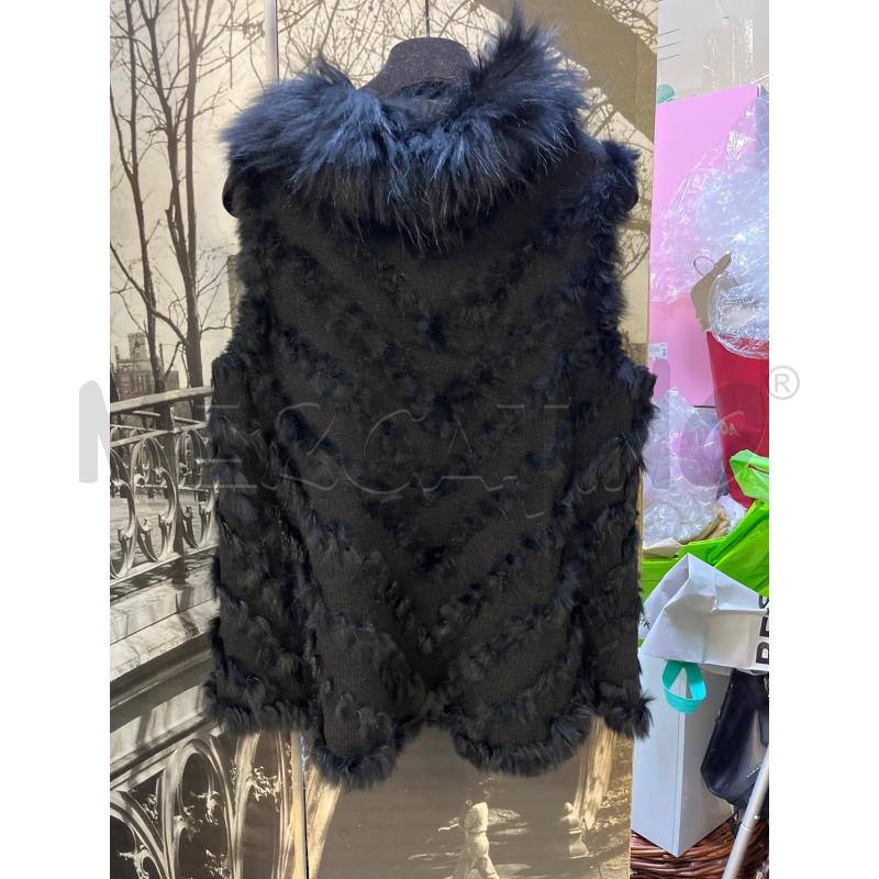 GILET DONNA GISEL LANA E LAPIN NERO  | Mercatino dell'Usato Ciampino 4