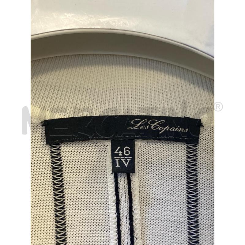 GILET DONNA LUNGO LES COPAINS BIANCO STR NERE | Mercatino dell'Usato Ciampino 2