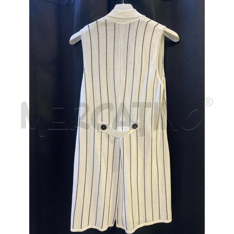 GILET DONNA LUNGO LES COPAINS BIANCO STR NERE | Mercatino dell'Usato Ciampino 3