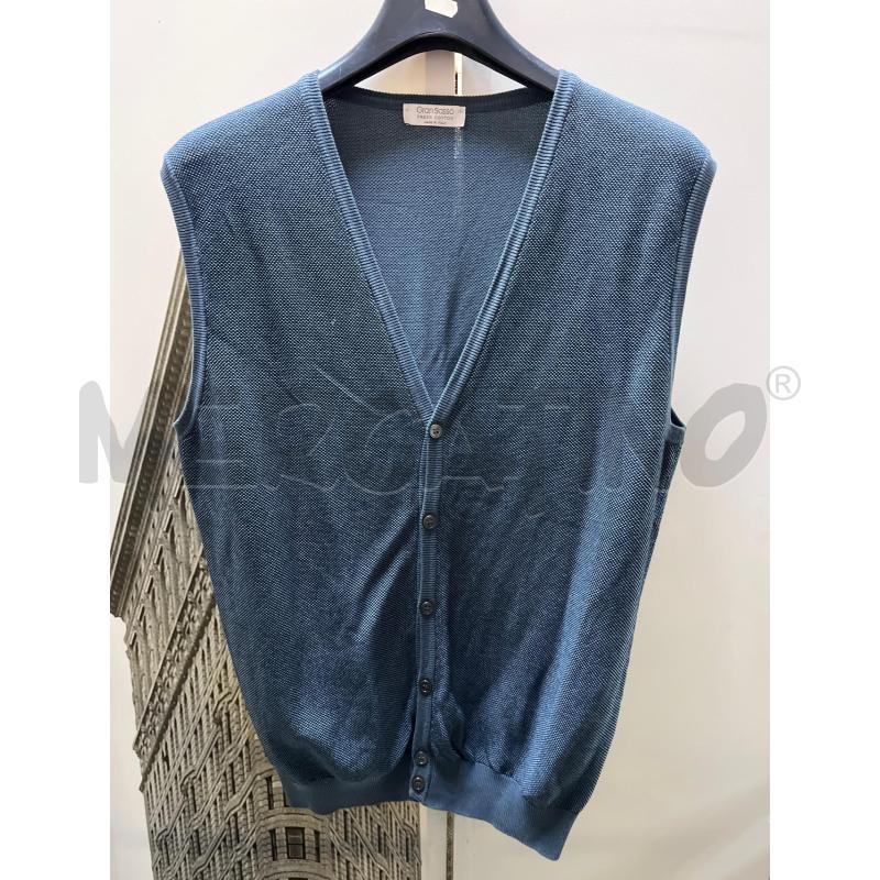 GILET UOMO GRAN SASSO CELESTE COTONE | Mercatino dell'Usato Ciampino 1