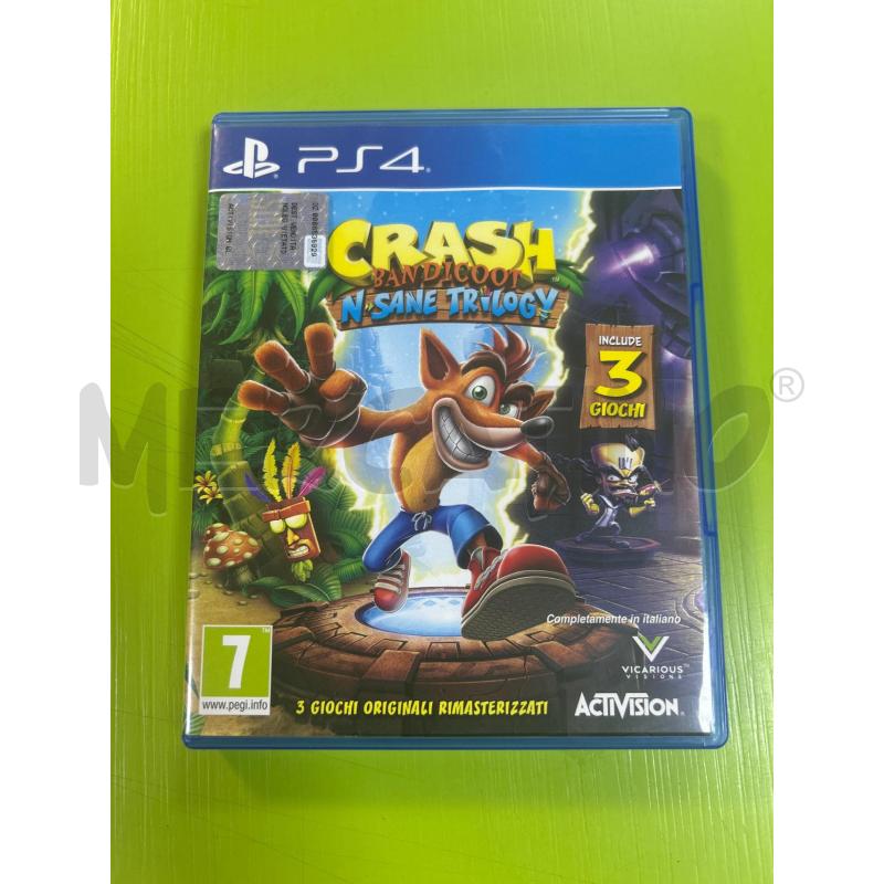 GIOCO PS4 CRASH BANDICOOT N SANE TRILOGY | Mercatino dell'Usato Ciampino 1