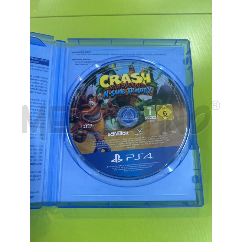 GIOCO PS4 CRASH BANDICOOT N SANE TRILOGY | Mercatino dell'Usato Ciampino 2