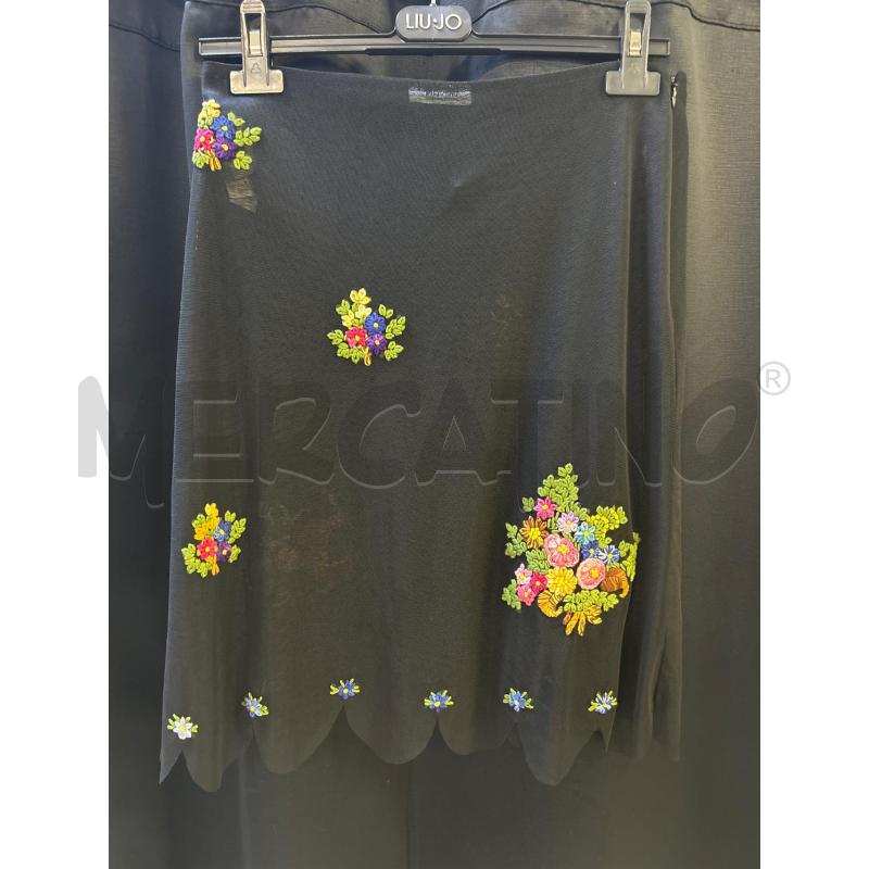 GONNA NERA MOSCHINO FIORI RICAMATI SEMI TRASP | Mercatino dell'Usato Ciampino 1