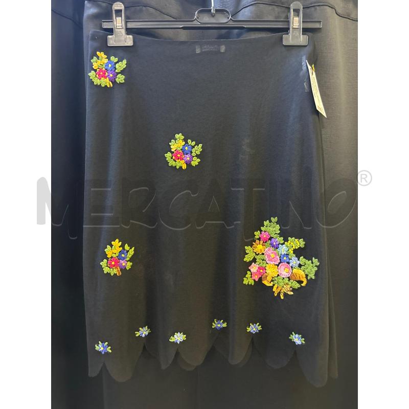 GONNA NERA MOSCHINO FIORI RICAMATI SEMI TRASP | Mercatino dell'Usato Ciampino 2