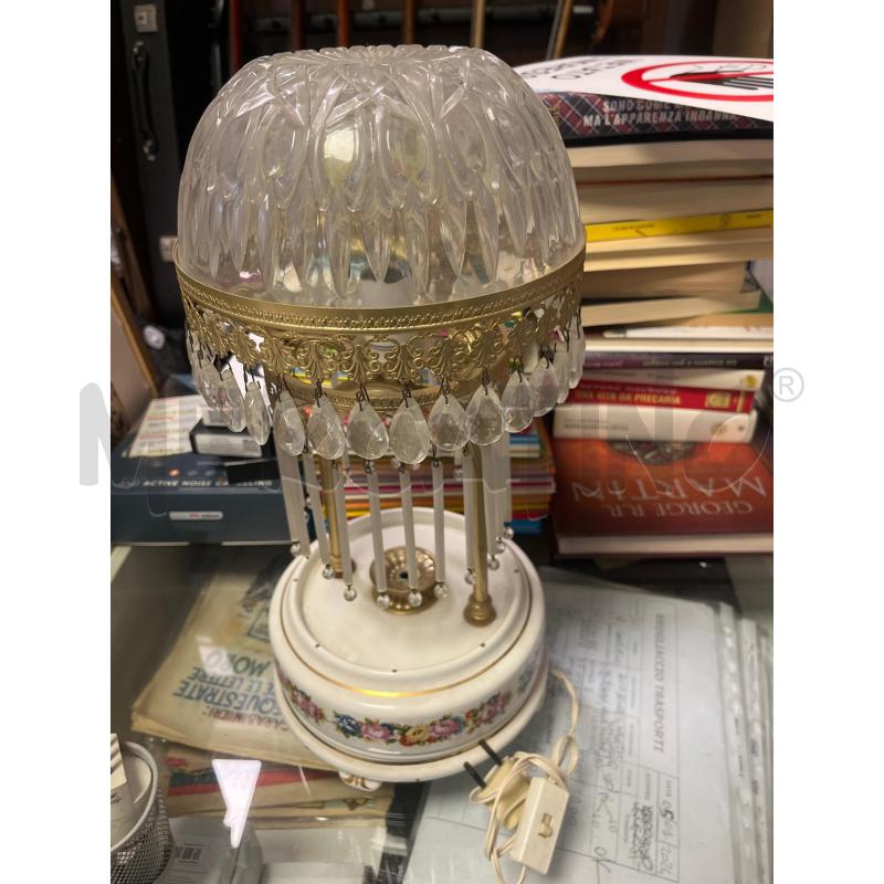 LAMPADA CERAMICA FIORI CAPPELLO IN CRISTALLO | Mercatino dell'Usato Ciampino 1