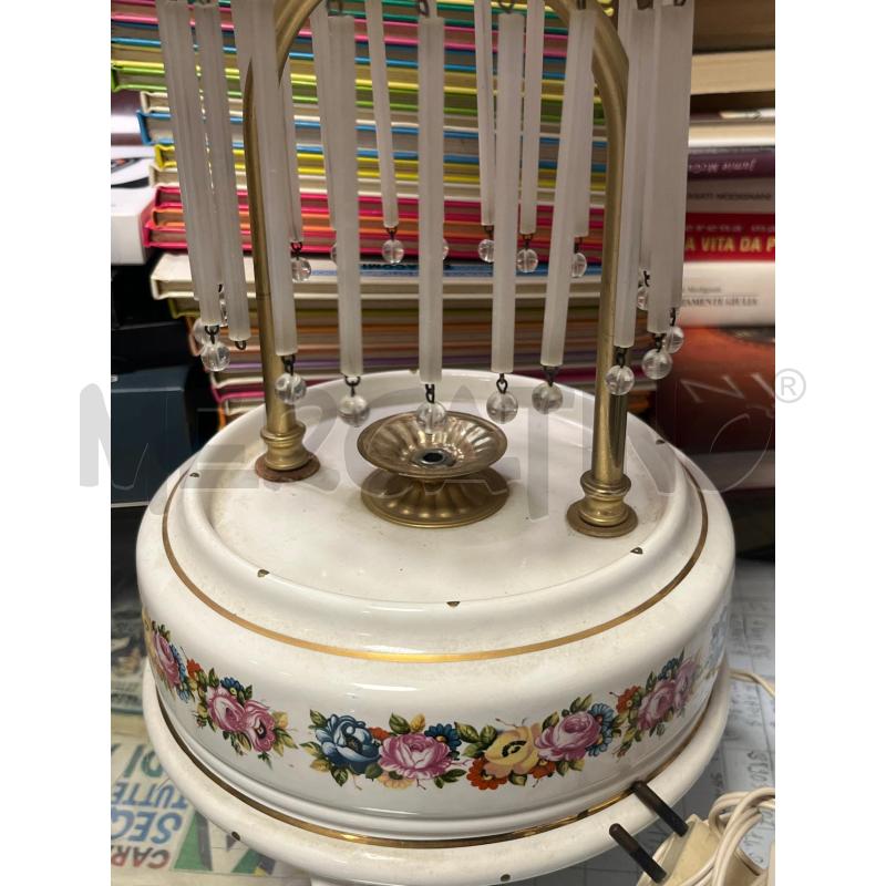 LAMPADA CERAMICA FIORI CAPPELLO IN CRISTALLO | Mercatino dell'Usato Ciampino 2