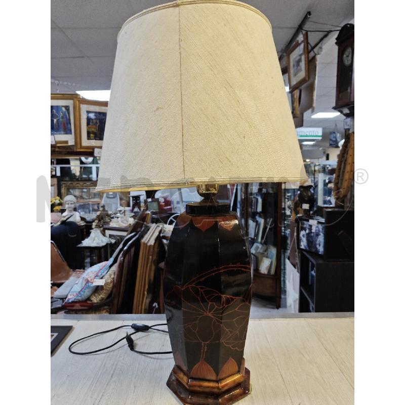 LAMPADA LACCATA GIAPPONESE FIORI NERA  | Mercatino dell'Usato Ciampino 1
