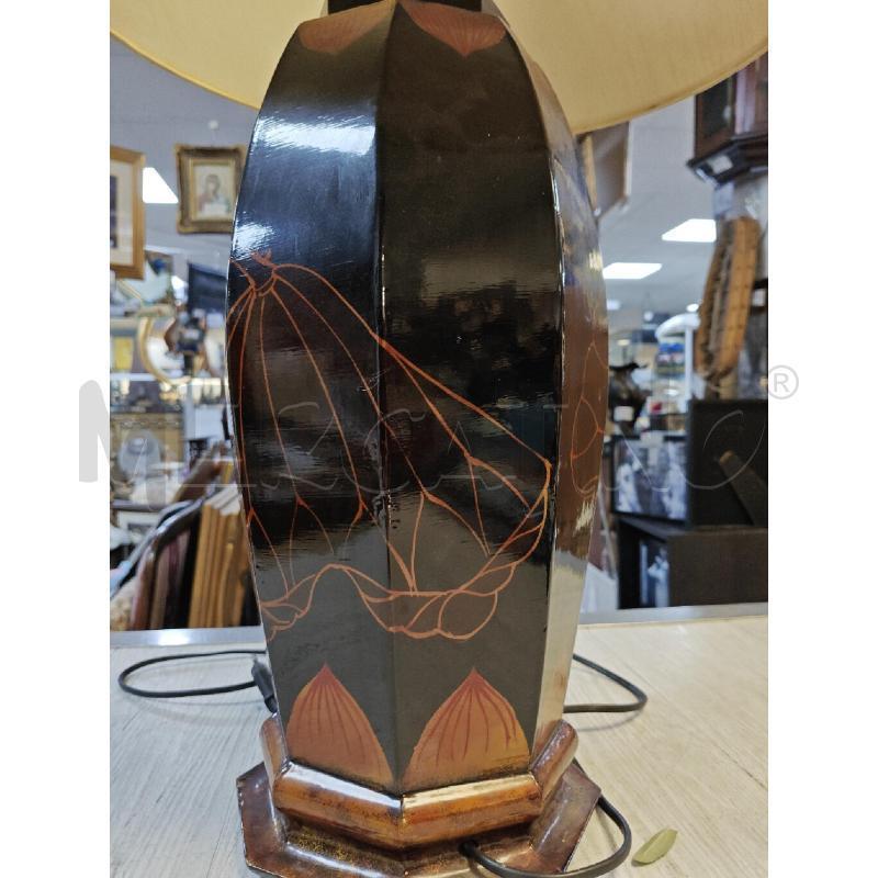 LAMPADA LACCATA GIAPPONESE FIORI NERA  | Mercatino dell'Usato Ciampino 2
