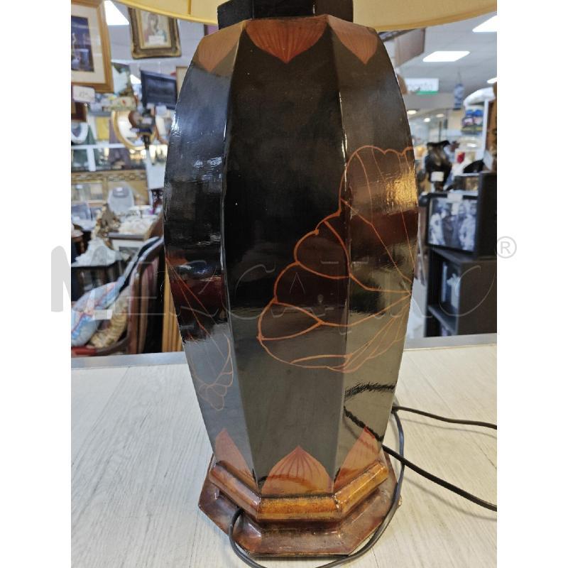 LAMPADA LACCATA GIAPPONESE FIORI NERA  | Mercatino dell'Usato Ciampino 3