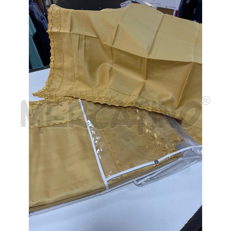 LENZUOLO MATRIMONIALE COMPLETO GIALLO ORO | Mercatino dell'Usato Ciampino 1