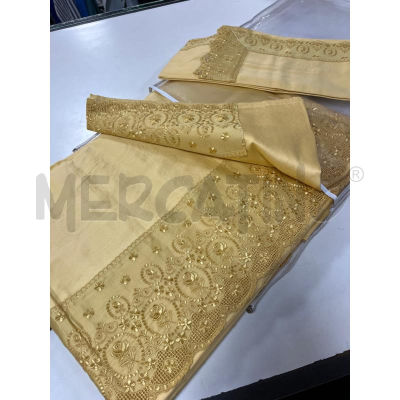 LENZUOLO MATRIMONIALE COMPLETO GIALLO ORO | Mercatino dell'Usato Ciampino 1
