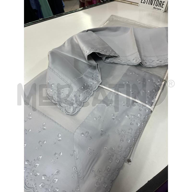 LENZUOLO MATRIMONIALE COMPLETO RASO GRIGIO | Mercatino dell'Usato Ciampino 1