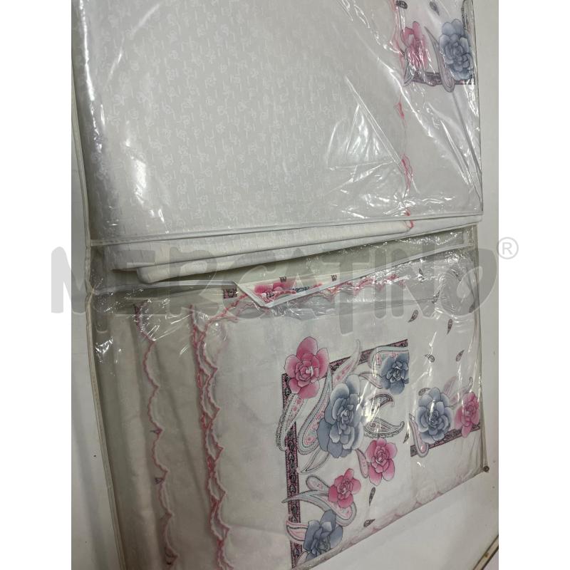 LENZUOLO MATRIMONIALE FIORI ROSA PZ5 | Mercatino dell'Usato Ciampino 1