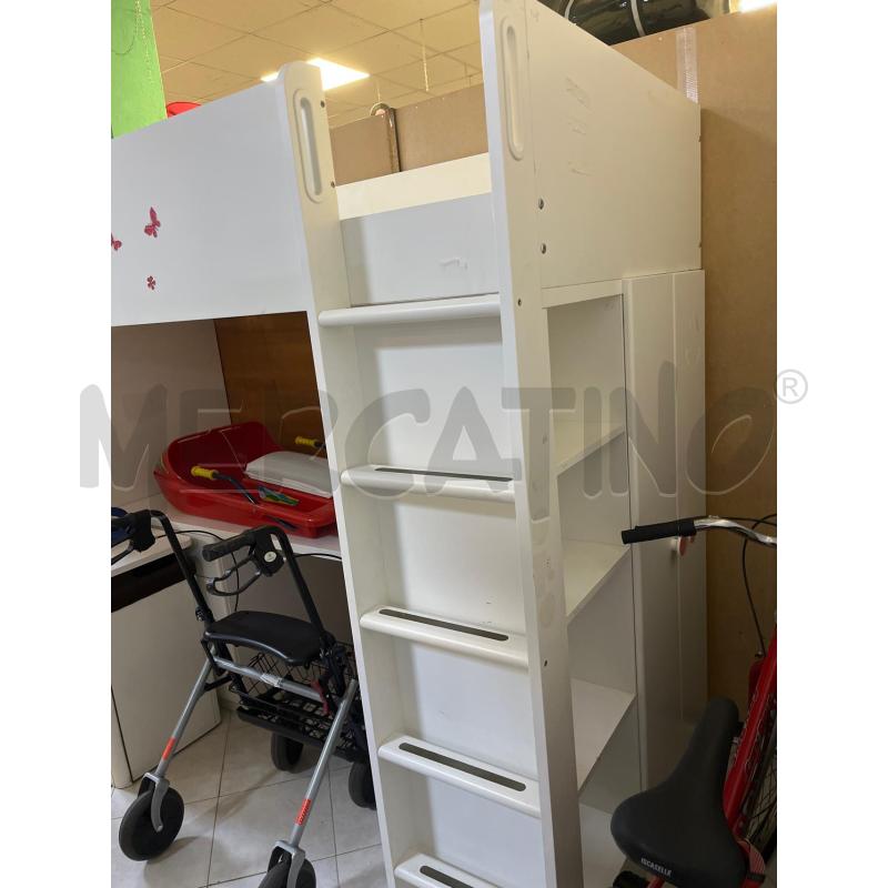 LETTO A SOPPALCO BIANCO CON SCRIVANIA | Mercatino dell'Usato Ciampino 2