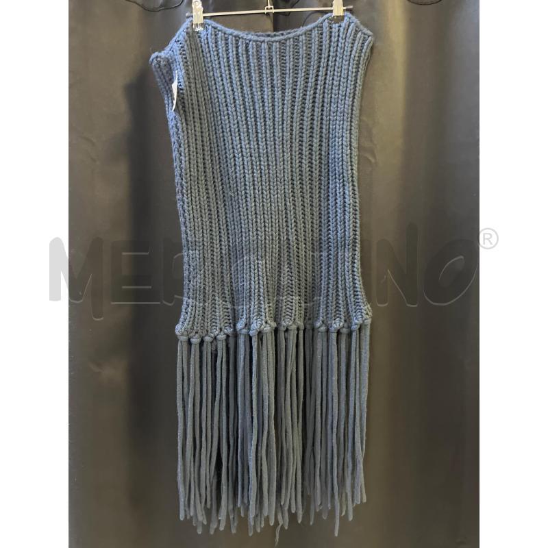 MANTELLA DONNA TWINSET BLU FRANGE SOTTO  | Mercatino dell'Usato Ciampino 1