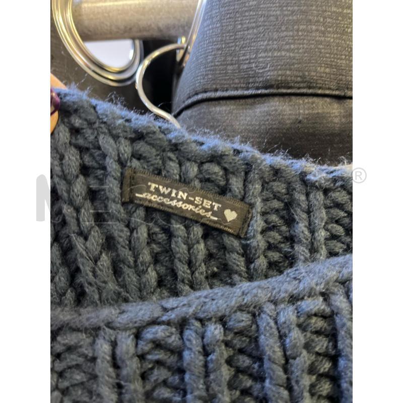 MANTELLA DONNA TWINSET BLU FRANGE SOTTO  | Mercatino dell'Usato Ciampino 2