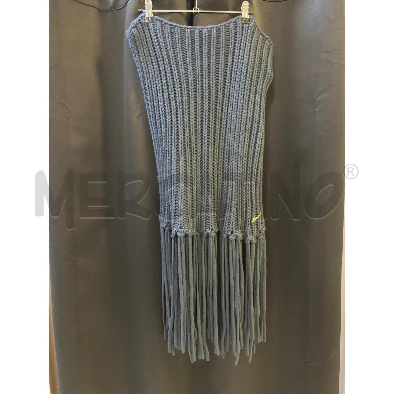 MANTELLA DONNA TWINSET BLU FRANGE SOTTO  | Mercatino dell'Usato Ciampino 3