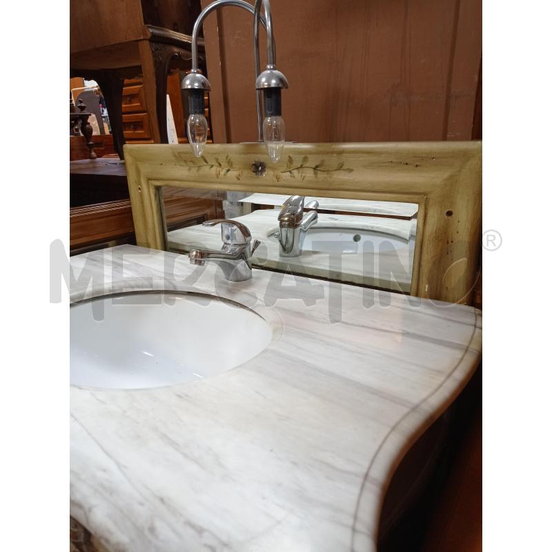 MOBILE BAGNO BEIGE CON DISEGNI E PIANO IN MARMO | Mercatino dell'Usato Ciampino 3