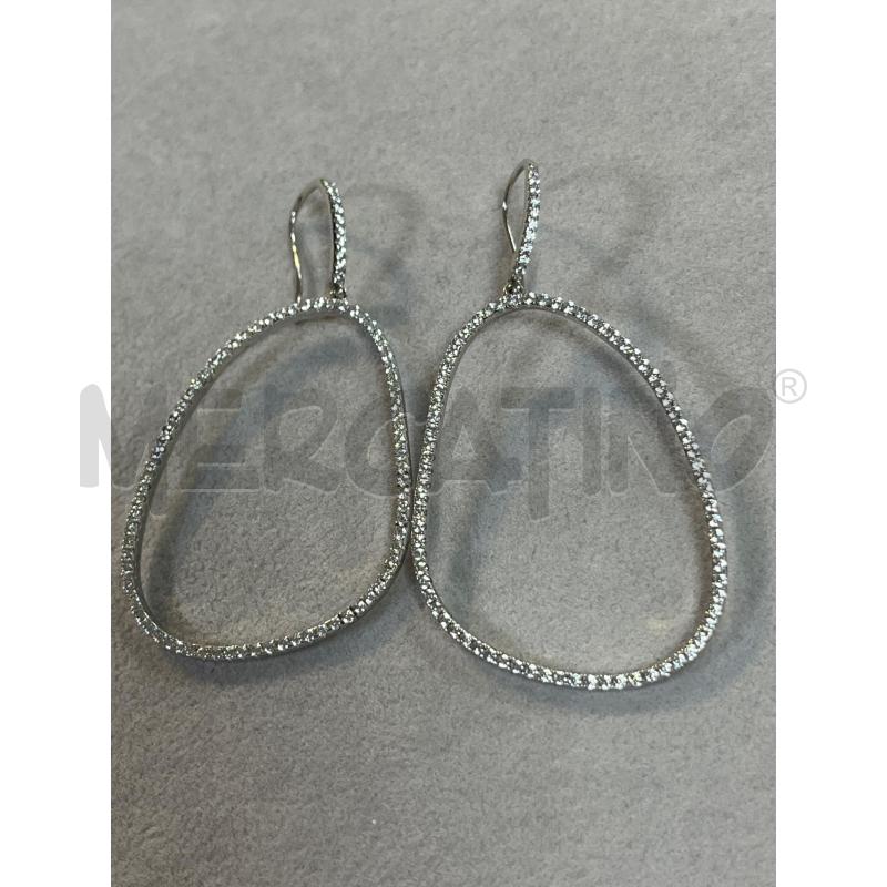 ORECCHINI BRILLANTINI CERCHIO OBLUNGO ARG925 | Mercatino dell'Usato Ciampino 1