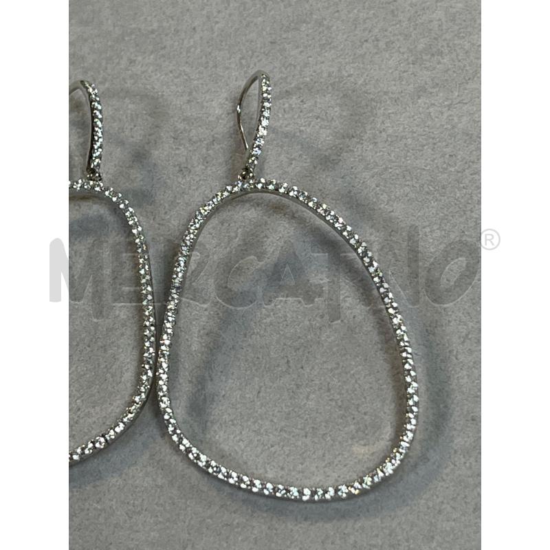 ORECCHINI BRILLANTINI CERCHIO OBLUNGO ARG925 | Mercatino dell'Usato Ciampino 2