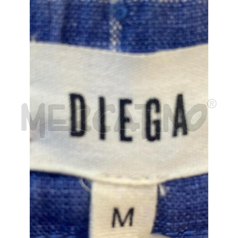 PANTALONE DONNA DIEGA CELESTE QUADRI IN LINO | Mercatino dell'Usato Ciampino 2