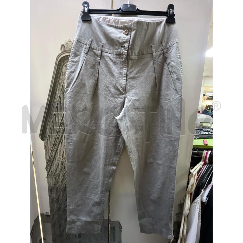 PANTALONE DONNA FABIANA FILIPPI GRIGIO CHIARO IN COTONE | Mercatino dell'Usato Ciampino 1