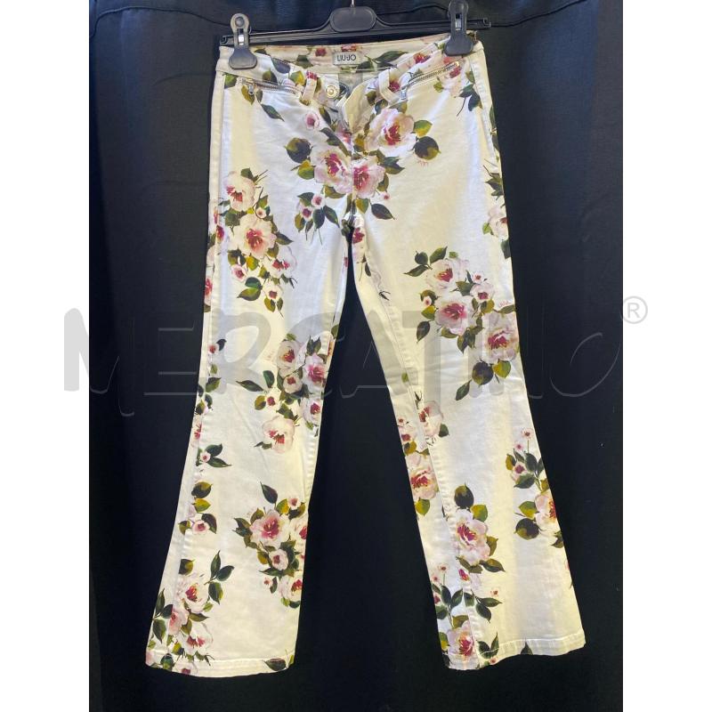 PANTALONE DONNA LIU JO BIANCO FIORI  | Mercatino dell'Usato Ciampino 1