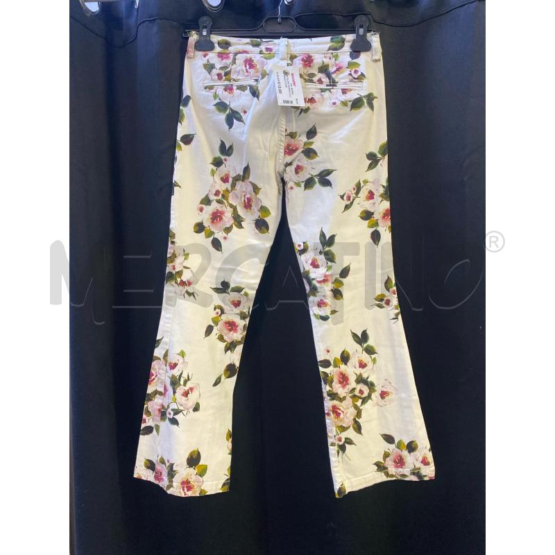 PANTALONE DONNA LIU JO BIANCO FIORI  | Mercatino dell'Usato Ciampino 3