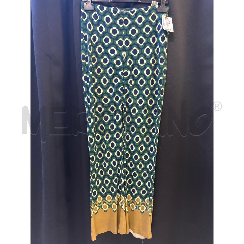 PANTALONE DONNA MALIPARMI BLU FANT FIORI VERDI | Mercatino dell'Usato Ciampino 1