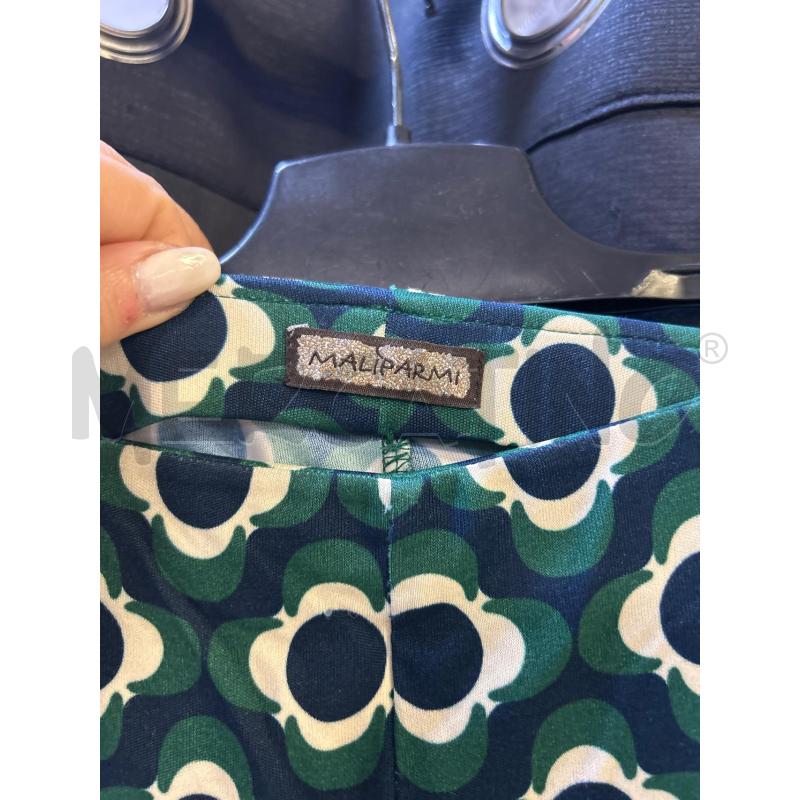PANTALONE DONNA MALIPARMI BLU FANT FIORI VERDI | Mercatino dell'Usato Ciampino 2