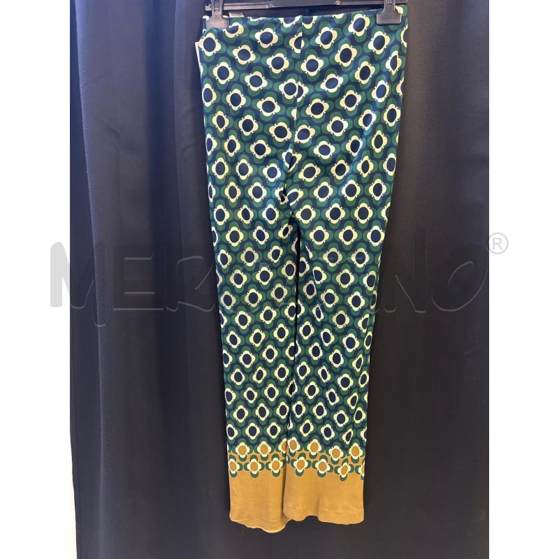 PANTALONE DONNA MALIPARMI BLU FANT FIORI VERDI | Mercatino dell'Usato Ciampino 3