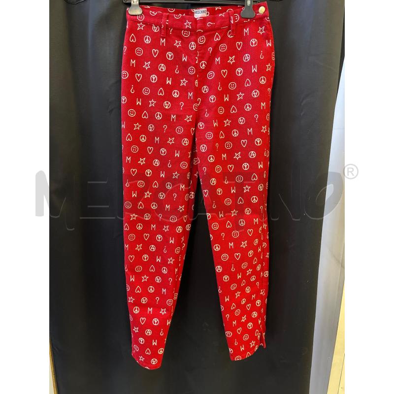 PANTALONE DONNA MOSCHINO ROSSO FANT BIANCA  | Mercatino dell'Usato Ciampino 1