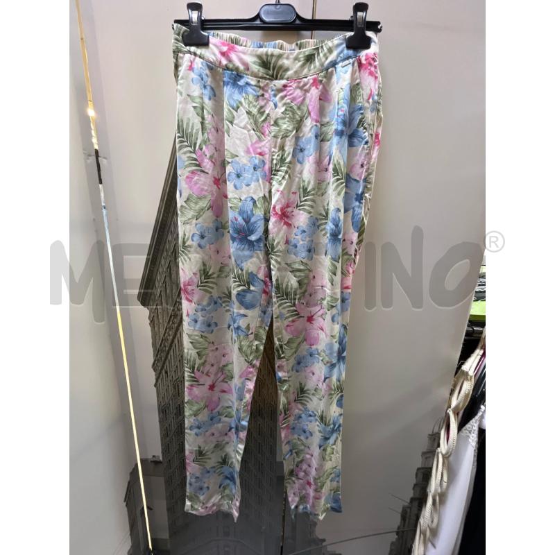 PANTALONE DONNA PEPE JEANS BEIGE FIORI ROSA BLU  | Mercatino dell'Usato Ciampino 1