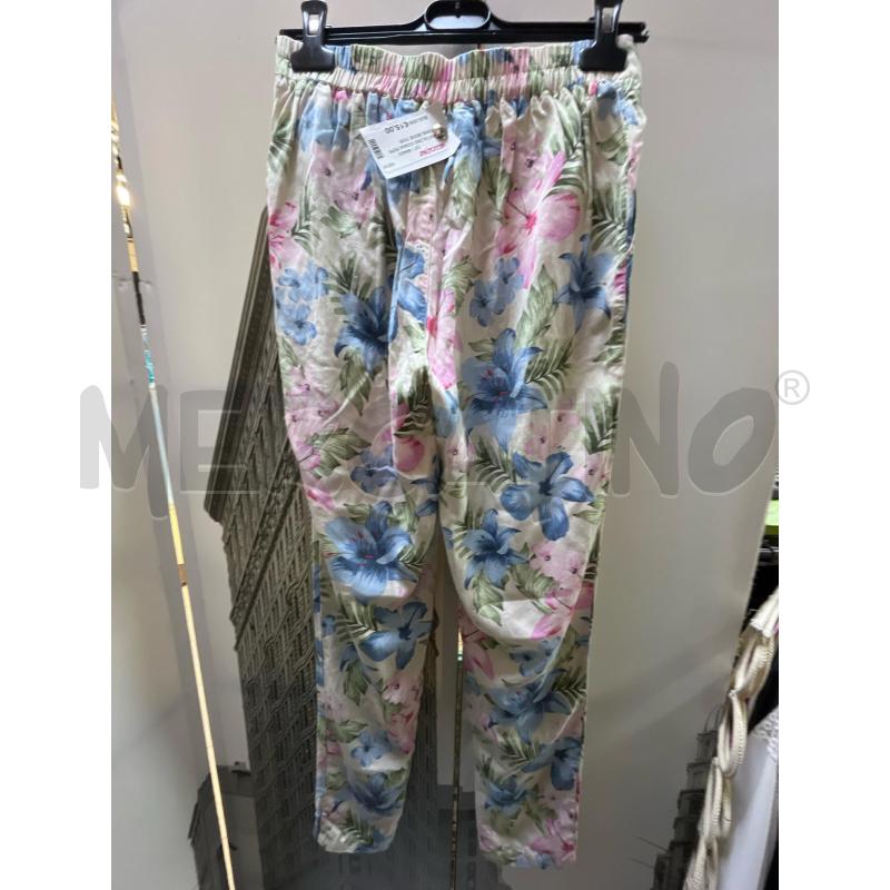 PANTALONE DONNA PEPE JEANS BEIGE FIORI ROSA BLU  | Mercatino dell'Usato Ciampino 2