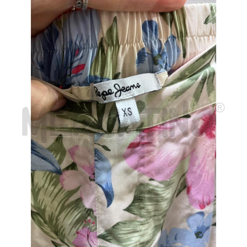 PANTALONE DONNA PEPE JEANS BEIGE FIORI ROSA BLU  | Mercatino dell'Usato Ciampino 4