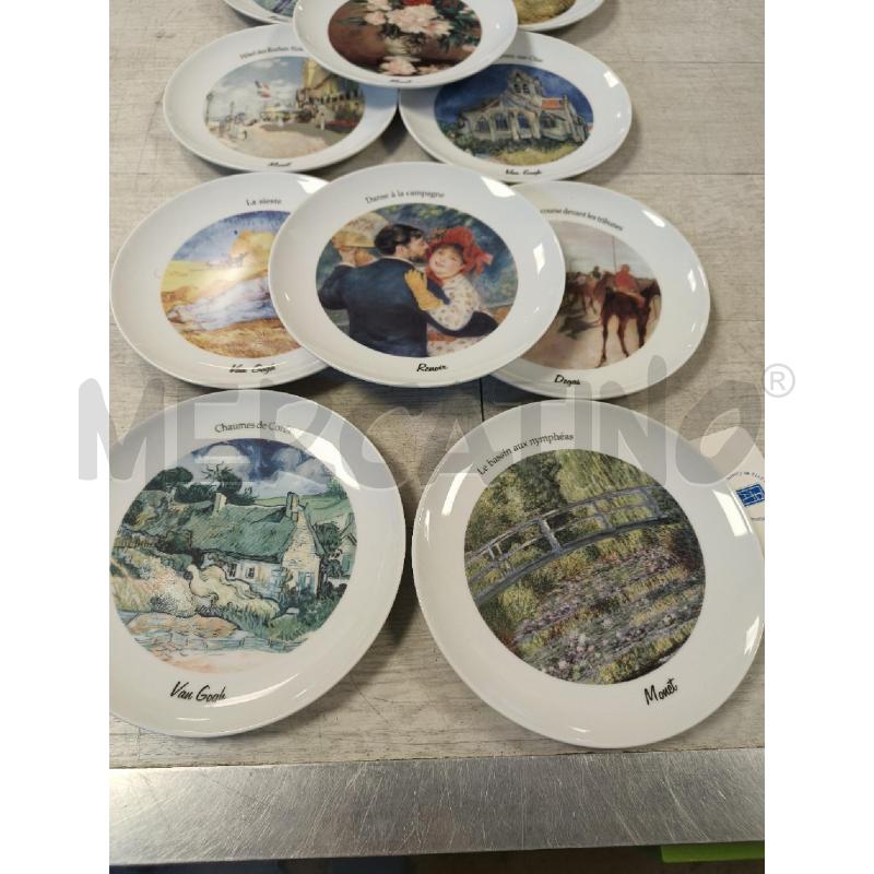 PIATTI PZ. 10 PORCELLANA TOGNANA PIATTI D'AUTORE PITTORI ED OPERE | Mercatino dell'Usato Ciampino 2