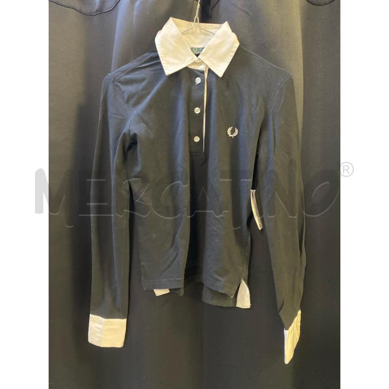 POLO DONNA FRED PERRY NERA RIF BIANCHI  | Mercatino dell'Usato Ciampino 1