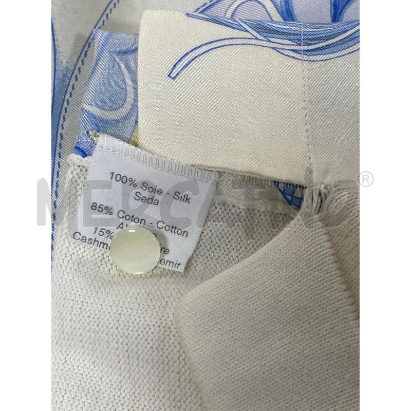 POLO DONNA HERMES BIANCA COTONE SETA CASHMERE | Mercatino dell'Usato Ciampino 4