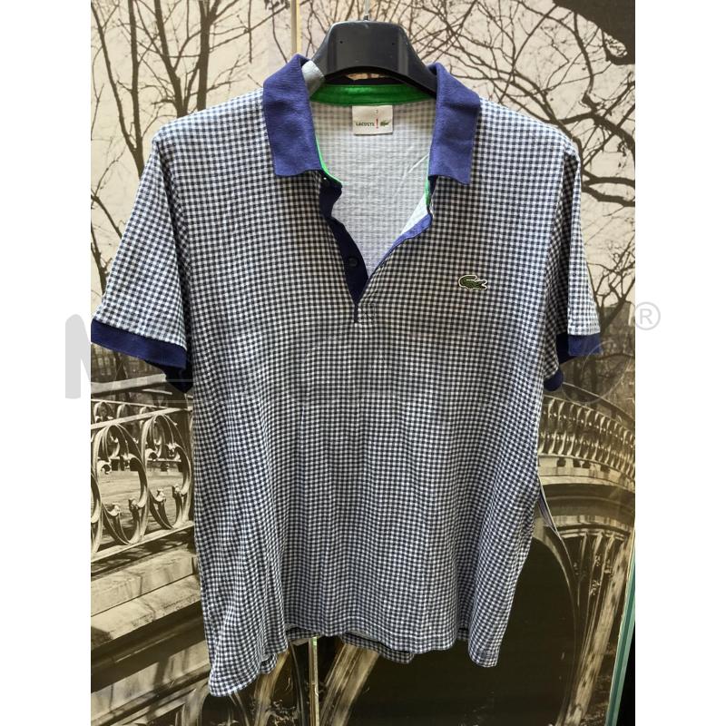 POLO UOMO LACOSTE QUADRETTI BLU BIANCHI  | Mercatino dell'Usato Ciampino 1