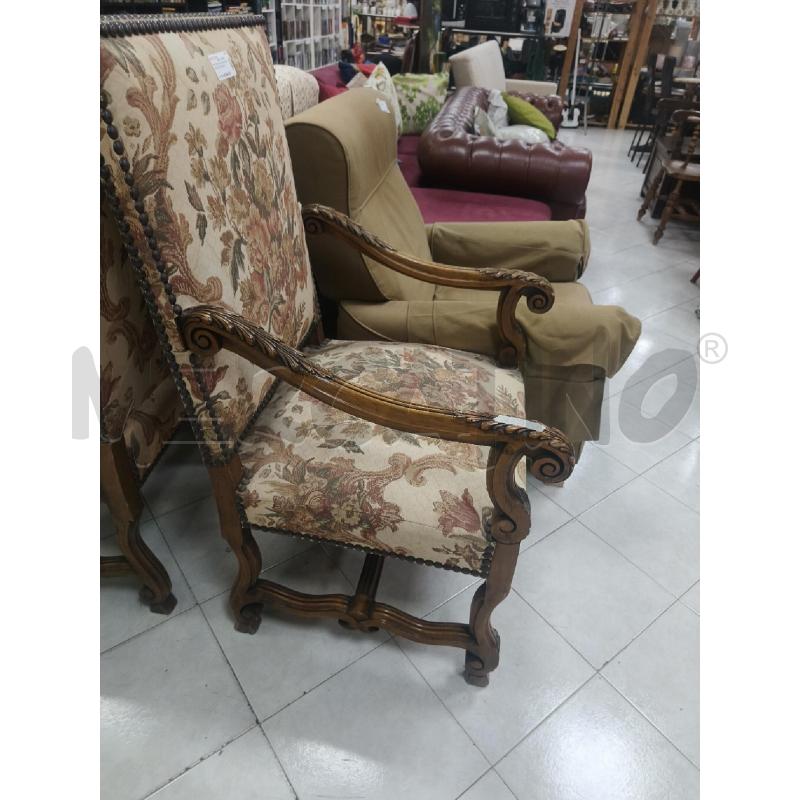 POLTRONA IN LEGNO DORATA CON TESSUTO FIORI | Mercatino dell'Usato Ciampino 5