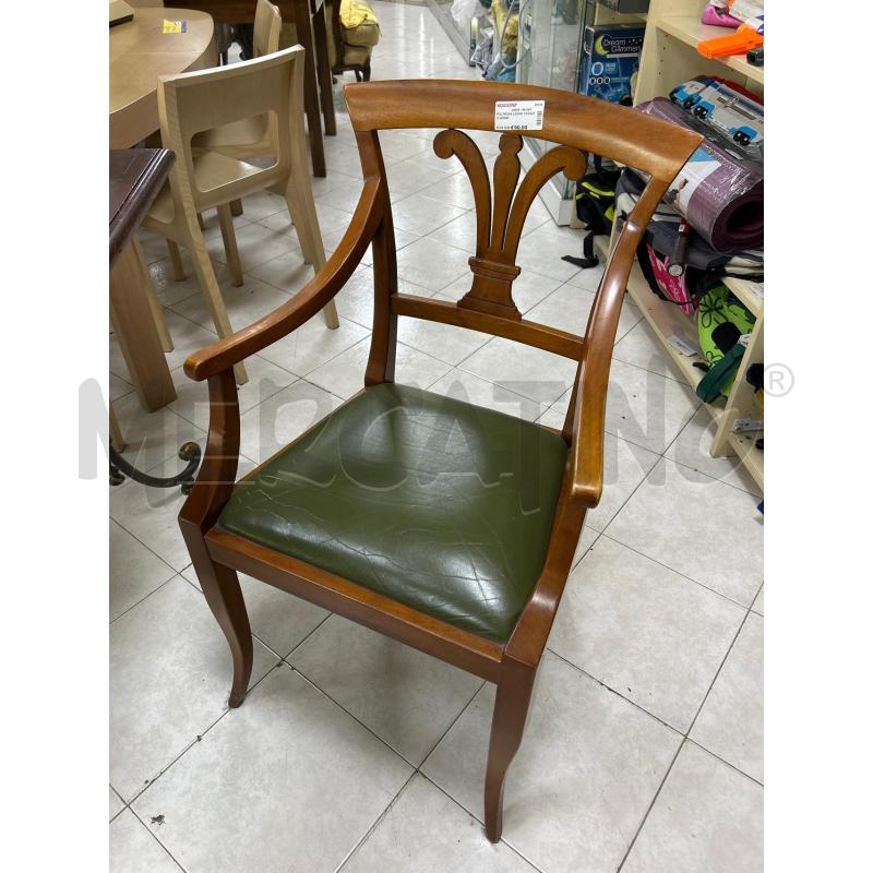 POLTRONA LEGNO TESSUTO VERDE | Mercatino dell'Usato Ciampino 1
